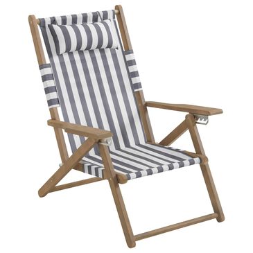 Timberlake Patio Folding Beach Chair in Gray Stripe, , large