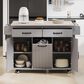 HOMLUX 51" Kitchen Island with Trash Can Storage Cabinet in Grey, , large
