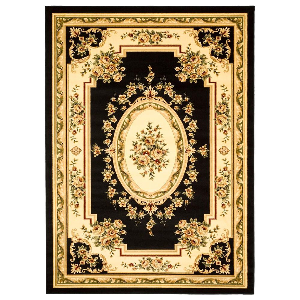 Safavieh Lyndhurst LNH218 5"3" x 7"6" Black and Ivory Area Rug, , large