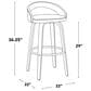 LumiSource Grotto Swivel Bar Stool with White Faux Leather Upholstery in Walnut Wood and Black (Set of 2), , large