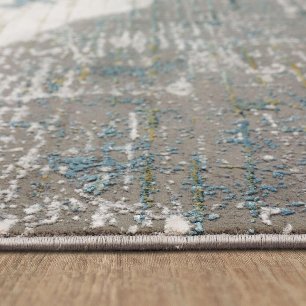 Karastan Tryst Nuvole 2&#39;6&quot; x 8&#39; Grey and Blue Runner, , large