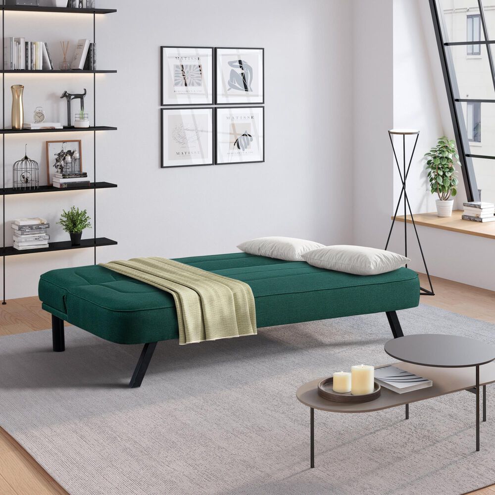 Lifestyle Solutions Frankie Convertible Sofa in Forest Green, , large