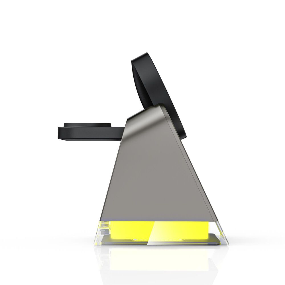 POM Gear 4 in 1 Metal Wireless Charging Stand (15w + 5w + 3w) &amp; Touch Nightlight, , large