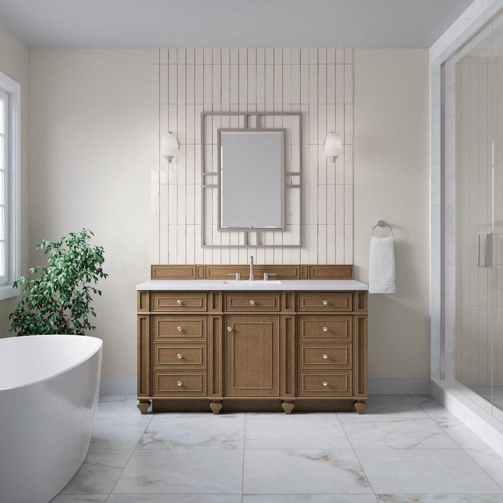 James Martin Bristol 60" Single Bathroom Vanity Cabinet in Saddle Brown, , large
