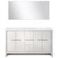 Lexora Home Lafarre 60" Double Bathroom Vanity in Rustic Acacia with 2 cm White Cultured Marble Top, Rectangular Sinks and 55" Mirror, , large