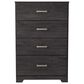 Ashley Belachime Full Panel Bed with Dresser Chest and 2 Nightstands in Dark Charcoal, , large