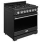 Thor Kitchen Gordon Ramsay 6 Cu. Ft. Professional Liquid Propane Range with Stainless Steel Handle Kit in Black, , large