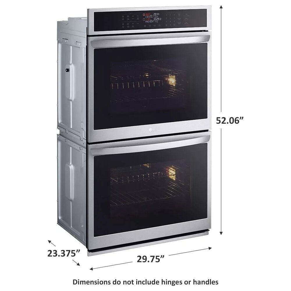 LG 30&quot; Double Wall Oven with Convection and Air Fry in Stainless Steel, , large