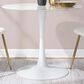 LumiSource Pebble Modern Table with White Metal Base and White Marble Veneer Table Top by LumiSource, , large