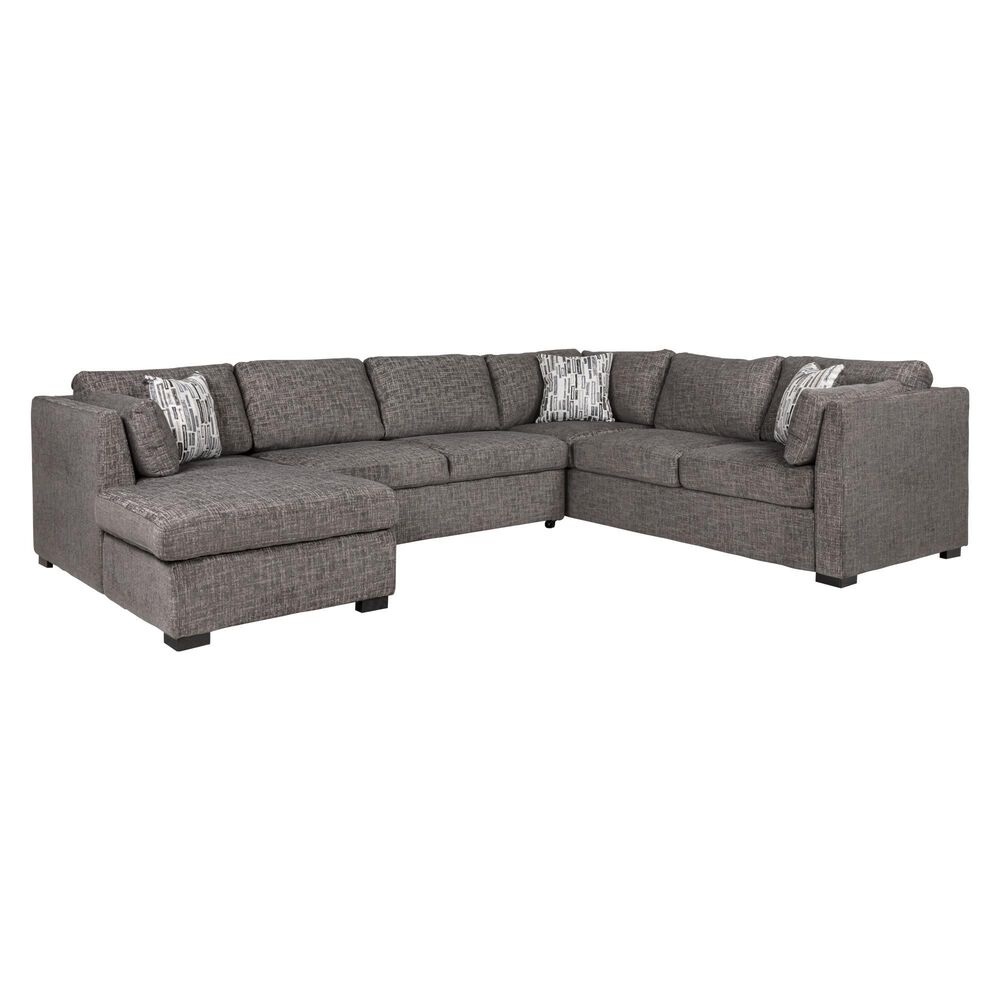 Tuscany Grove Vivian 3-Piece Sleeper Chaise Sectional in Burton Smoke, , large