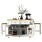 HOMLUX 3-Piece 48" Kitchen Island Set in White, , large