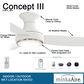 Minka-Aire Concept III 54" Ceiling Fan with LED Light in White, , large