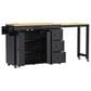 HOMLUX 74.8" Kitchen Island with Extendable Dining Table in Black and Natural, , large