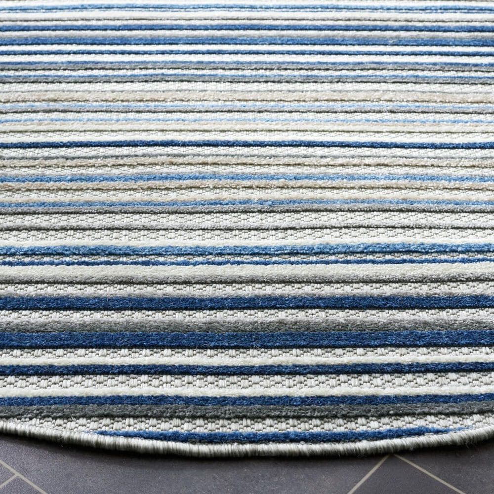 Safavieh Cabana CBN323F 6&#39;7&quot; Round Grey and Blue Indoor/Outdoor Area Performance Rug, , large