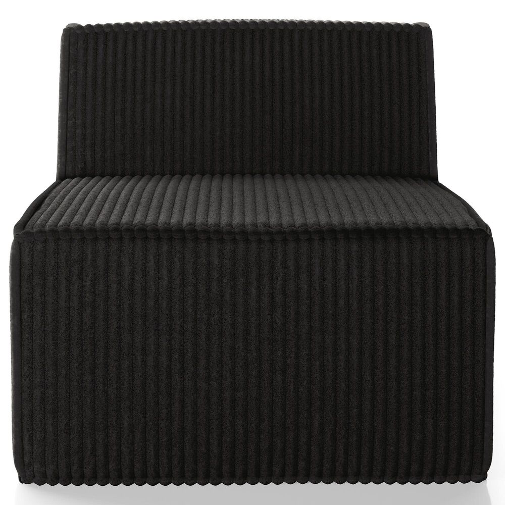 Furniture of America Facil 2-Piece Modular Armless Loveseat in Black, , large