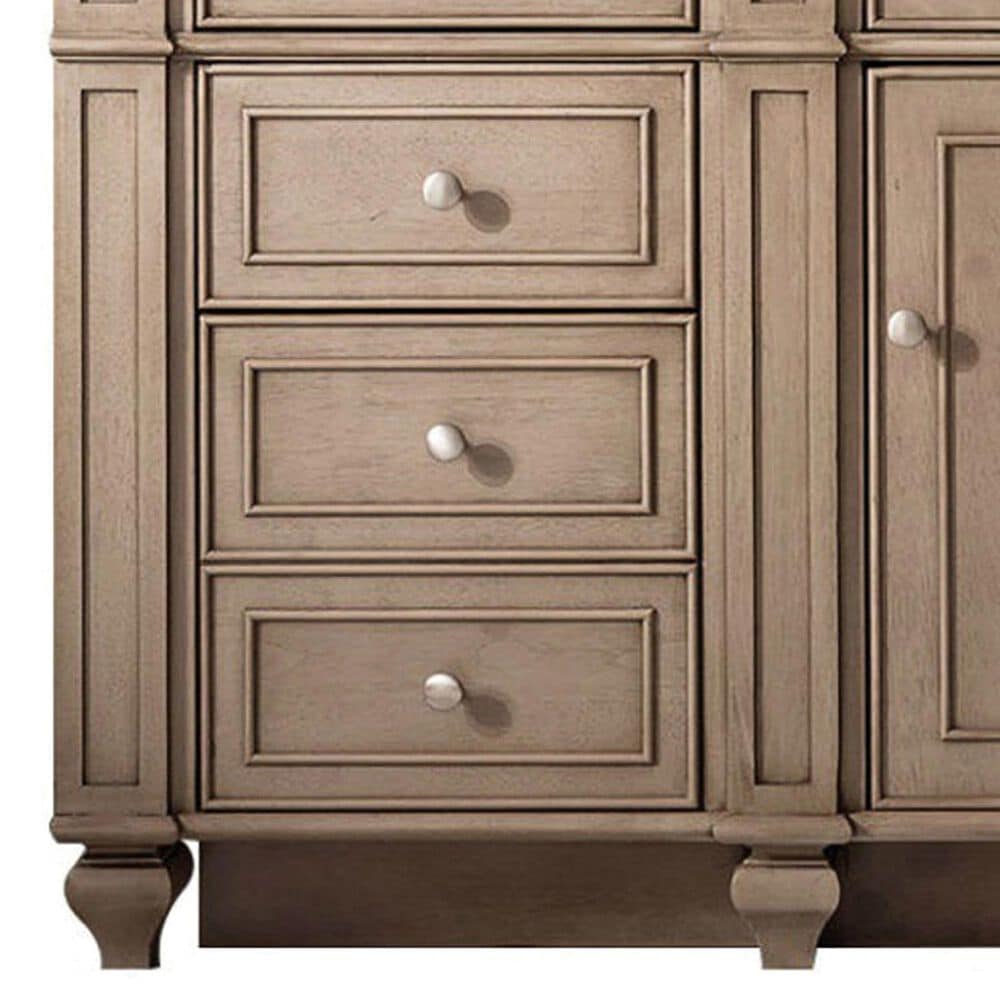 James Martin Vanities Bristol 60&quot; Single Bathroom Vanity in Whitewashed Walnut with Single Hole 3 cm White Zeus Quartz Top and Rectangular Sink, , large