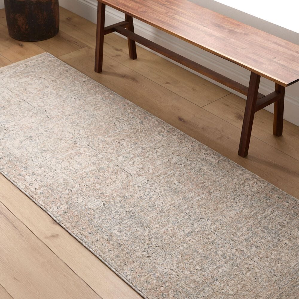 Surya Poetry Cream, Light Slate, Sage, Light Sage, Tan and Slate 2&#39;7&quot; x 10&#39; Runner, , large