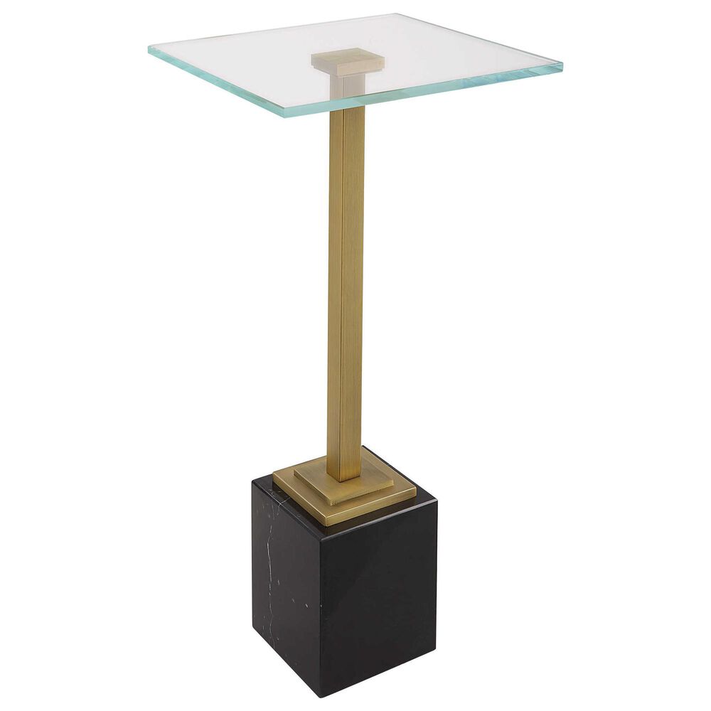 Uttermost Martini Table in Black and Brass, , large