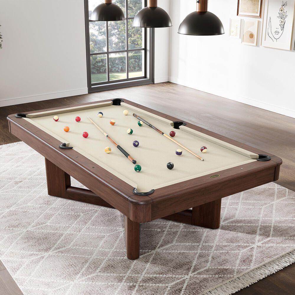 Imperial Ashford 8' Pool Table in Dark Walnut Finish and Khaki Felt Cloth , , large