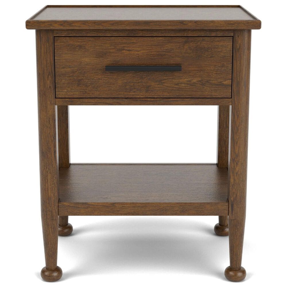 Riverside Furniture Calhoun 1-Drawer Nightstand in Whiskey Oak with USB Ports, , large