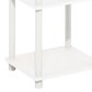 HOMLUX 3-Tier Turn-N-Tube End Table with Charging Station in White, , large