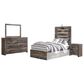 Ashley Drystan 4 Piece Twin Panel Bed Set in Rustic Brown, , large