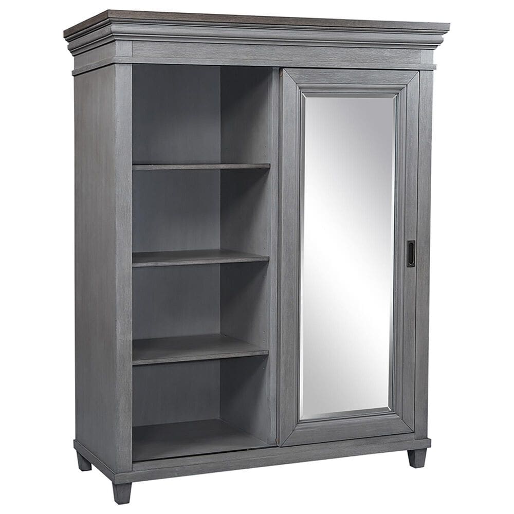 Riva Ridge Caraway 5-Drawer Sliding Door Chest in Aged Slate, , large