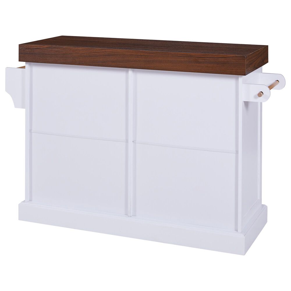 HOMLUX 53" Large Kitchen Island with 3.5" Thick Desktop in White, , large