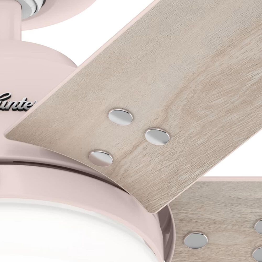 Hunter Pacer 44&quot; Ceiling Fan with LED Lights in Blush Pink, , large