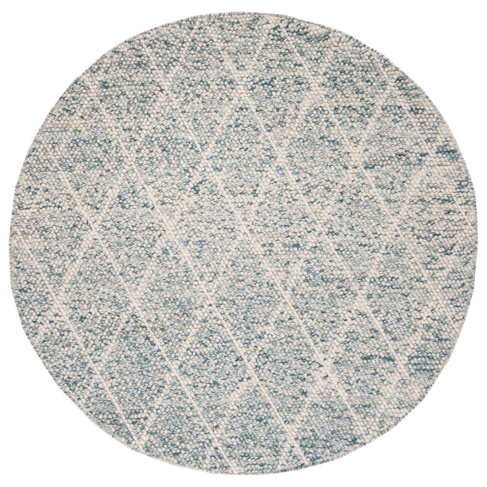 Safavieh Natura NAT712B 6" Round Ivory and Blue Area Rug, , large