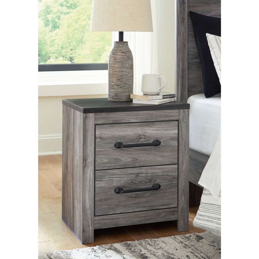 Ashley Bronyan 2-Drawer Nightstand in Dark Gray, , large