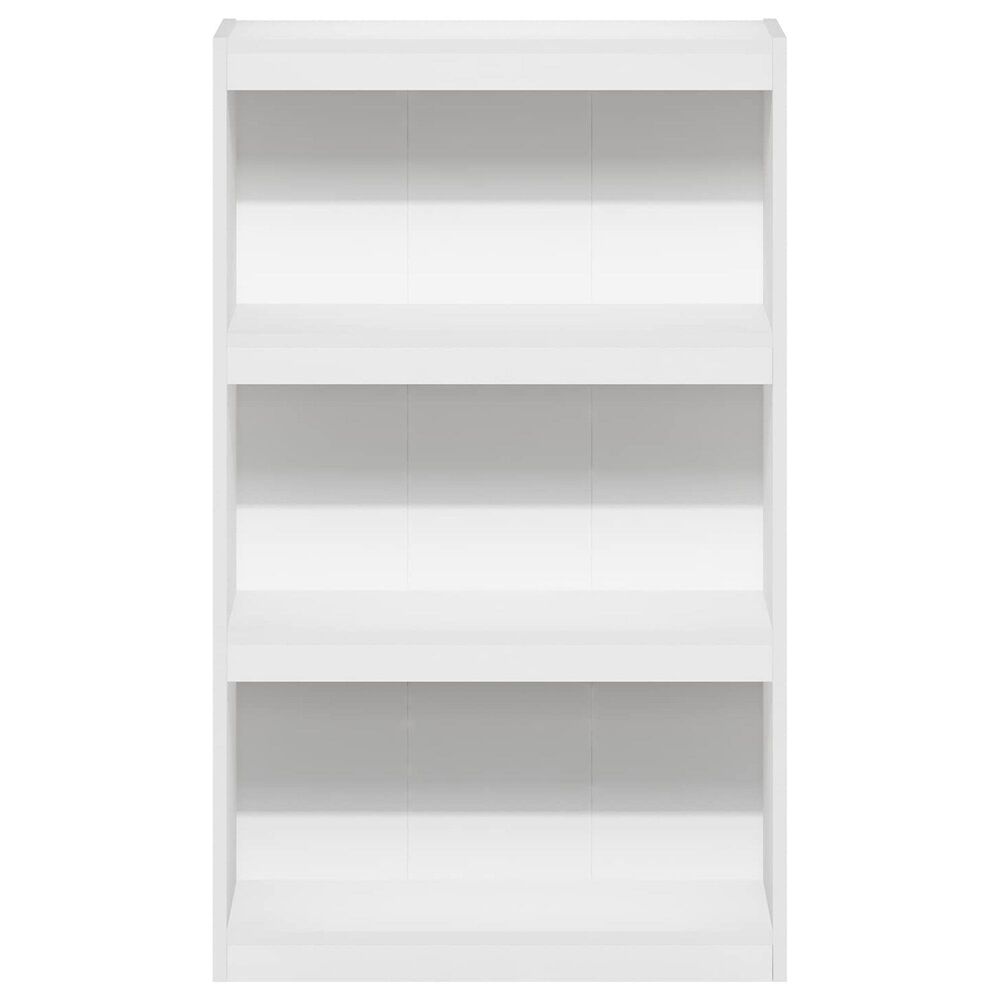 HOMLUX Enhanced Home 3-Tier Adjustable Shelf Bookcase in White, , large