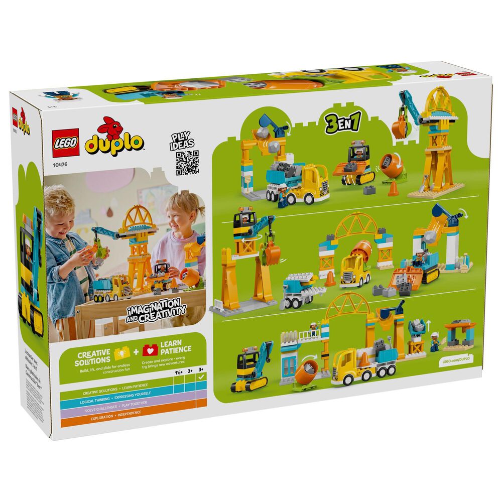 LEGO Duplo 3-In-1 Construction Site and Vehicles Building Set, , large