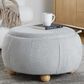 Lumisource Tray Storage Pouf with Leg in Light Grey, , large