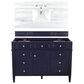 James Martin Vanities Brittany 48" Single Bathroom Vanity in Victory Blue with 3 cm Arctic Fall Solid Surface Top and Rectangle Sink, , large
