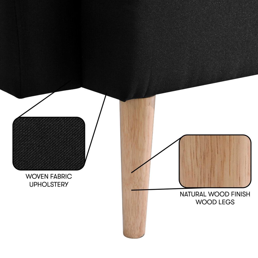 Lifestyle Solutions Foxtrox Covertible Sofa in Black Fabric, , large