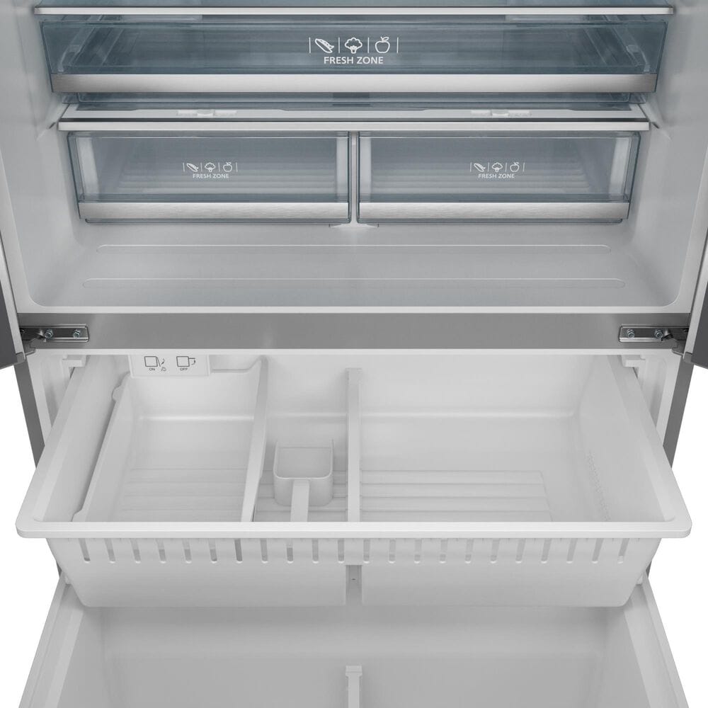 THOR KITCHEN Gordon Ramsay 17.5 Cu. Ft. Counter Depth French Door Refrigerator with Black Kit in Stainless Steel, , large