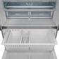 THOR KITCHEN Gordon Ramsay 17.5 Cu. Ft. Counter Depth French Door Refrigerator with Black Kit in Stainless Steel, , large