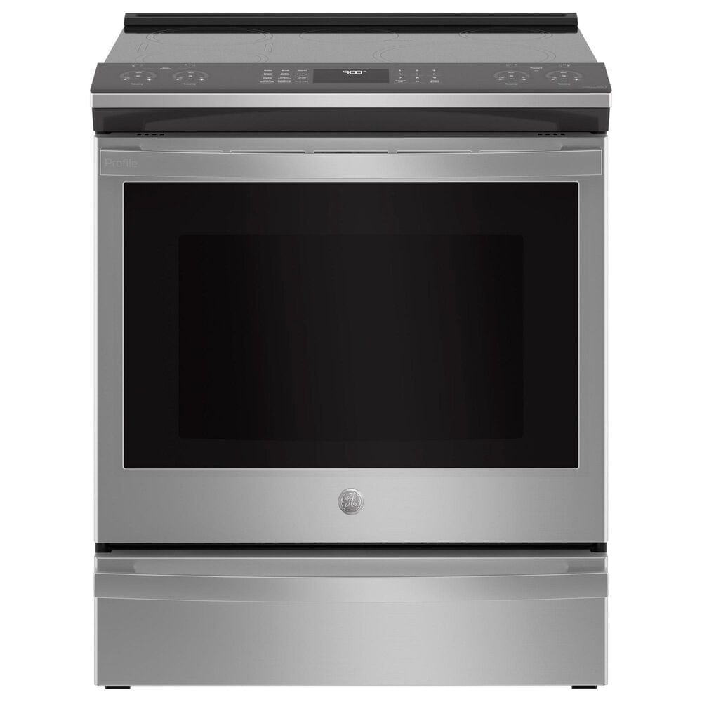 GE Profile 5.3 Cu. Ft. Smart Slide-In Electric Range with No Preheat Air Fry in Fingerprint Resistant Stainless Steel, , large