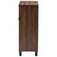 Baxton Studio Rossin 2-Door Entryway Shoe Storage Cabinet with Open Bottom Shelf in Walnut, , large