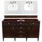 James Martin Vanities Brittany 60" Double Bathroom Vanity in Burnished Mahogany with 3 cm Eternal Jasmine Pearl Quartz Top, , large