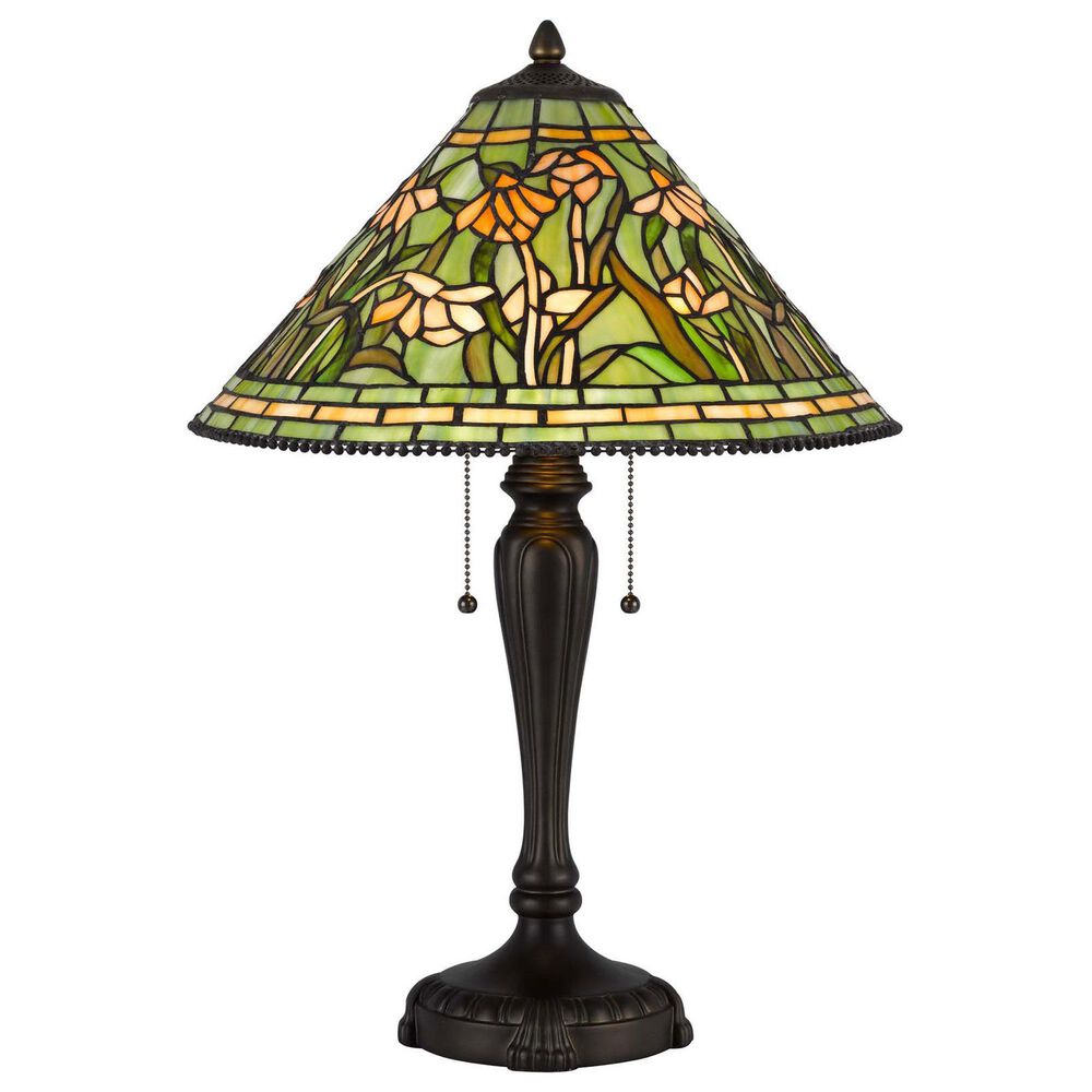 Cal Lighting Milwood Tiffany Table Lamp in Bronze, , large