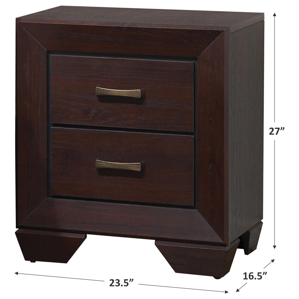 Pacific Landing Kauffman 2 Drawer Nightstand in Dark Cocoa, , large