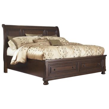 Millennium Porter Queen Sleigh Bed with Storage in Burnished Brown, , large