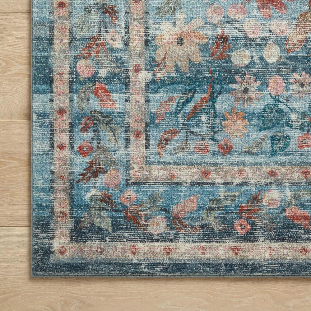 Rifle Paper Co Crafted by Cloth and Company Courtyard 2&#39; x 5&#39; Eve Blue Runner, , large