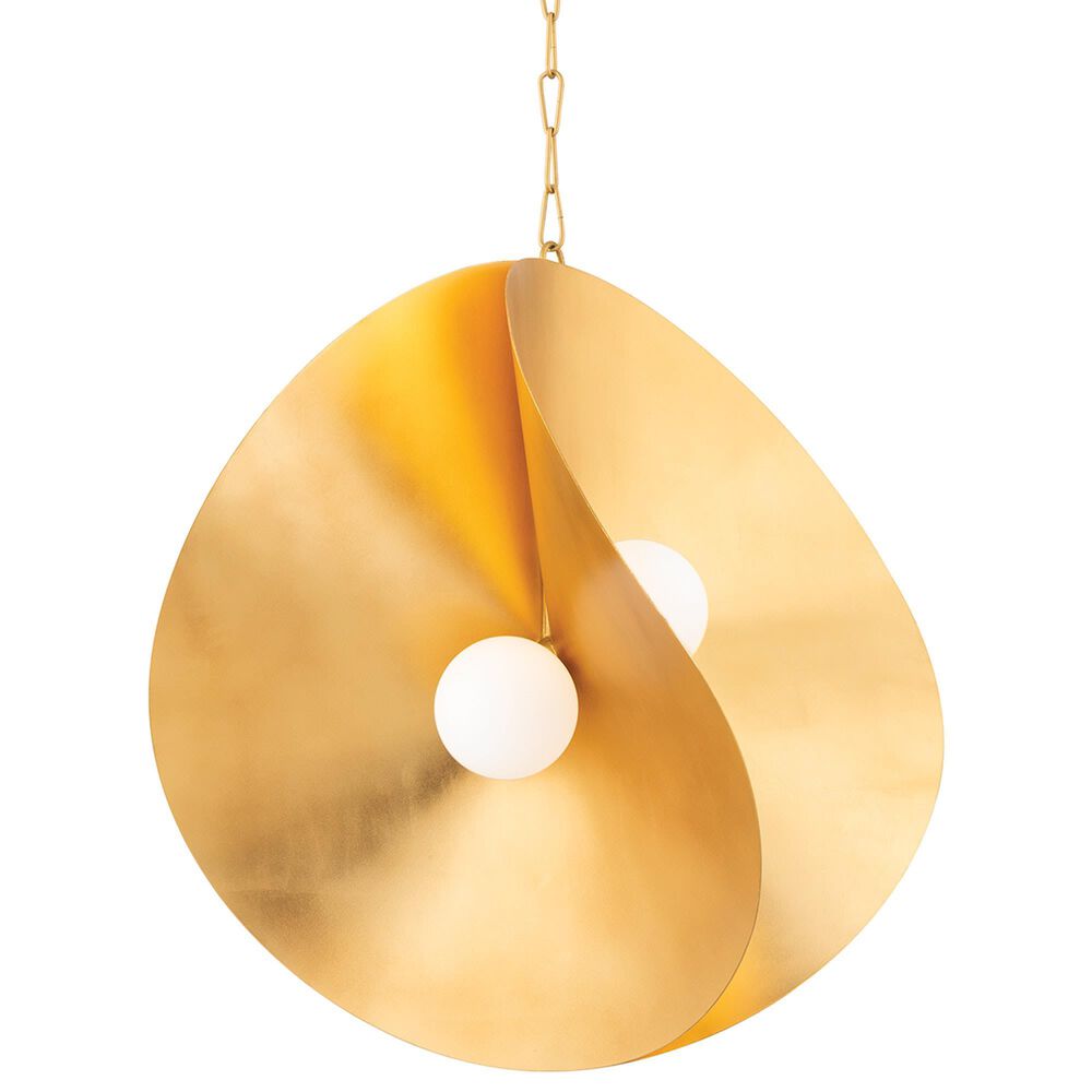 Troy Lighting Peony 30" 4-Light Pendant in Gold Leaf, , large