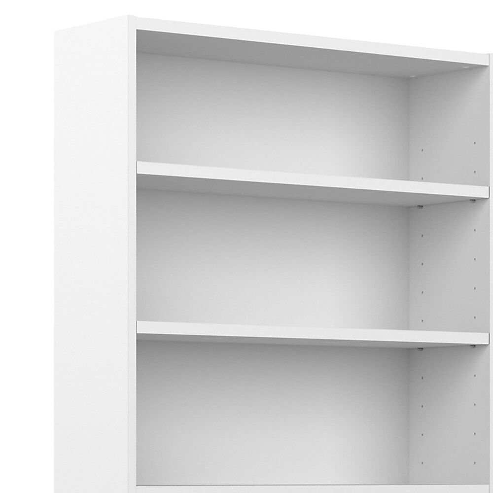 Bush Universal 5Shelf Bookcase in Pure White (Set of 2) NFM