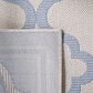 Safavieh Bermuda Contemporary 2" x 8" Ivory and Blue Indoor/Outdoor Area Performance Rug, , large