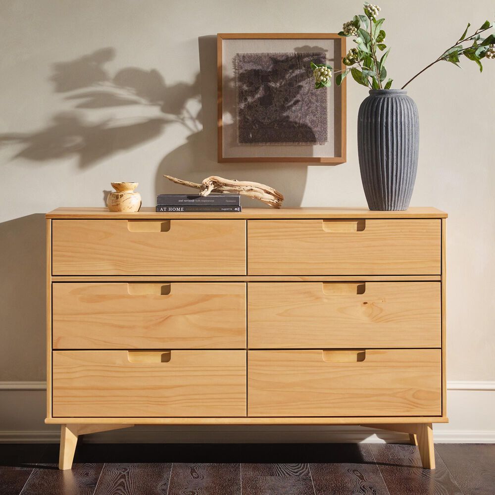 Walker Edison Sloane 6-Drawer Dresser in Natural Pine, , large