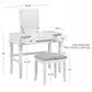 Linon Home Decor Angela Vanity with Stool in White, , large